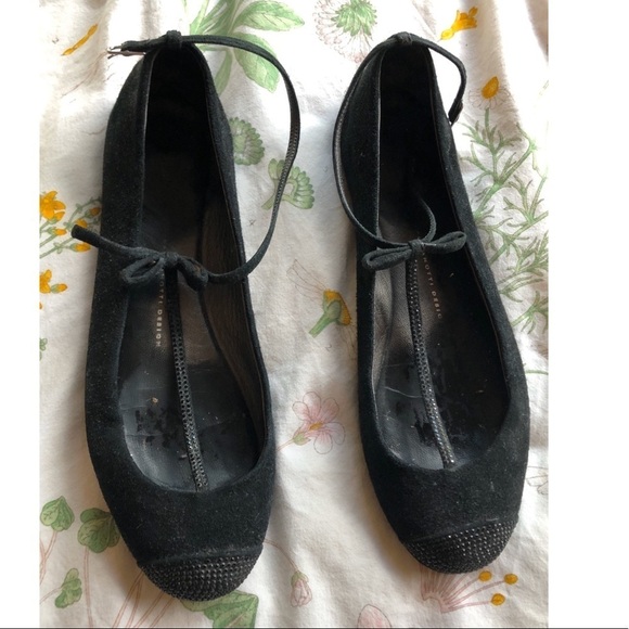 Giuseppe Zanotti T- Strap Crystal Flats, Black - Picture 2 of 7